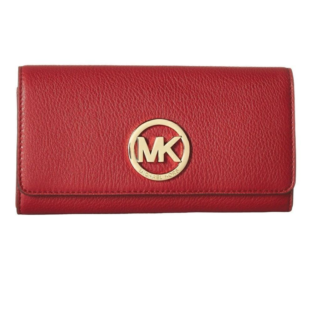 Michael Kors Fulton Flap Continental Soft Leather Wallet In Sienna
